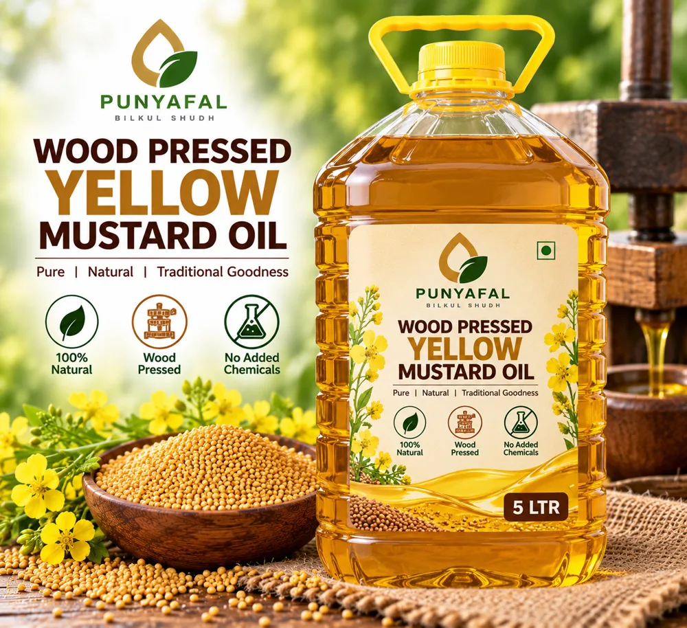 Wood Pressed Yellow Mustard Oil – 5 LTR